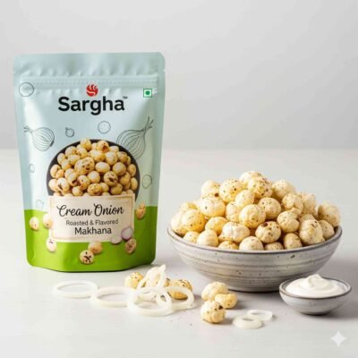 Sargha Roasted & Flavored Makhana/Lotus Seeds/Phool Makhana/Foxnut [Cream Onion]