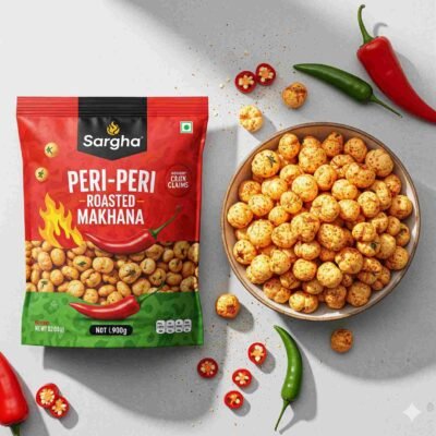 Sargha Peri-Peri - Roasted & Flavored Makhana/Lotus Seeds/Phool Makhana/Foxnut [Peri Peri]