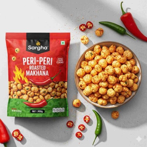 Sargha Peri-Peri - Roasted & Flavored Makhana/Lotus Seeds/Phool Makhana/Foxnut [Peri Peri]