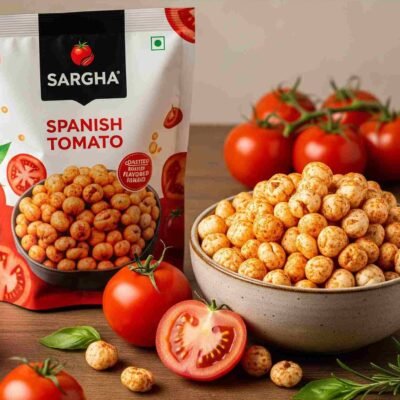 Spanish Tomato - Sargha Roasted & Flavored Makhana/Lotus Seeds/Phool Makhana/Foxnut [Spanish Tomato]