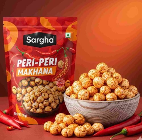Sargha Peri-Peri - Roasted & Flavored Makhana/Lotus Seeds/Phool Makhana/Foxnut [Peri Peri]